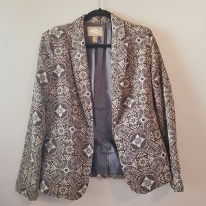 F21 Contemporary Mosaic Print Blazer